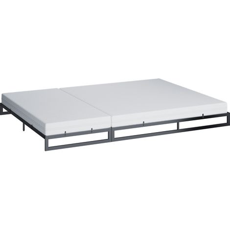 Bettgestell Lenora, Schwarz, 90 x 200 und 180x200 mit 2 Matratzen, Vitalispa (1/5)