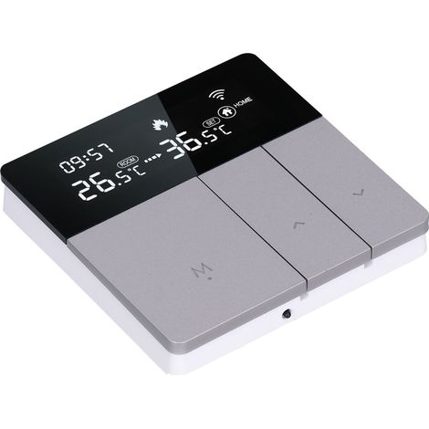 Thermostat intelligent encastré 86 type, contrôle vocal et via APP, WiFi GE chauffage sol + radiateur, argent 95-230V, commande à distance, version WiFi (1/5)
