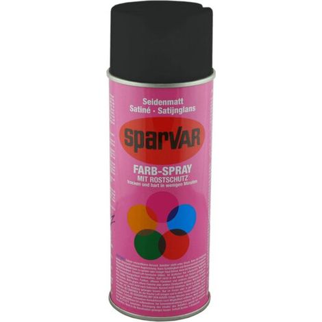 Sparvar Farb-Spray mit Rostschutz 400ml seidenmatt RAL 9005 - Tiefschwarz