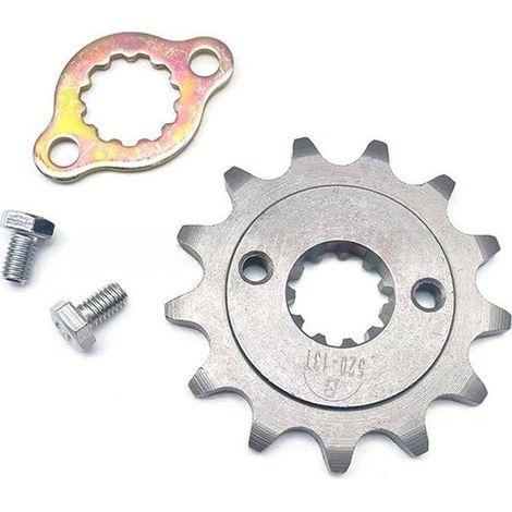 Pignon avant - Pignon moteur avant - Convient aux moteurs BSE X5 X6 X8 Jian11 4V300 Redhead, 13 dents, avec plaque de verrouillage et boulons (1/2)