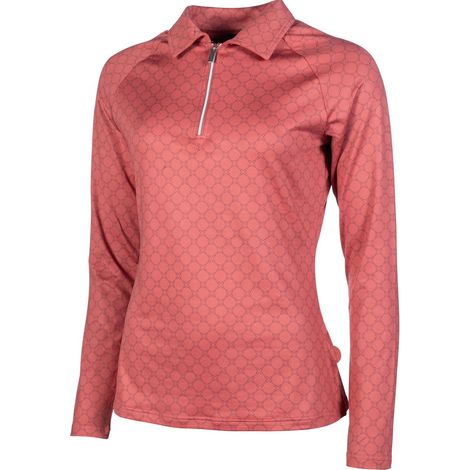 XL, Rosa Ruggine 3020: Damen-Reithemd Rosewood Allover Print langärmliges Modell (1/5)
