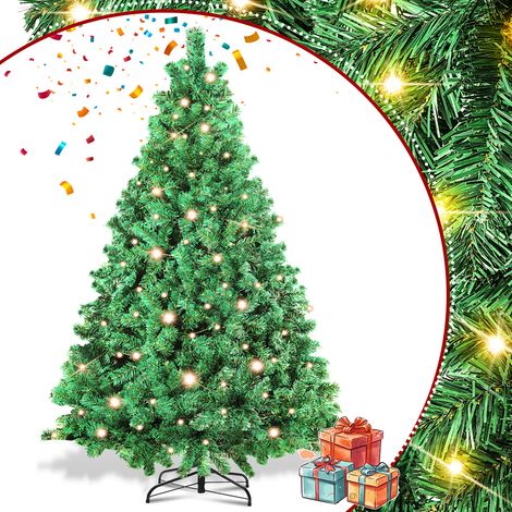 Randaco 150cm Albero di Natale artificiale da con illuminazione, 8 modalità di illuminazione con supporto in metallo, albero di Natale in PVC per decorazioni natalizie (1/5)