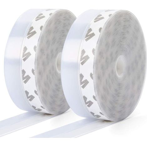 Silikon-Dichtungsband, 2er-Pack, selbstklebende Tür- und Fensterdichtungen unten, transparent, staubdicht, wetterfest, schalldämmend - (10 m × 25 mm x 10 m)