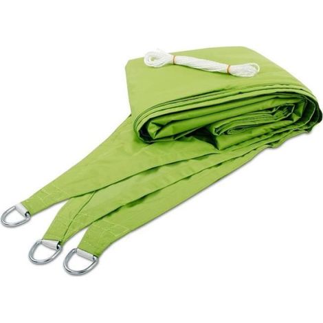Voile d'ombrage - - 5 x 5 x 5 m - Vert clair - Protection UV 90% - Résistant aux intempéries (1/3)