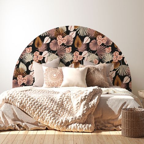 Stickers tête de lit - Fleurs - 160 x 130 cm - Pour lits (120 à 140 cm) - Adhésif MAT (1/2)
