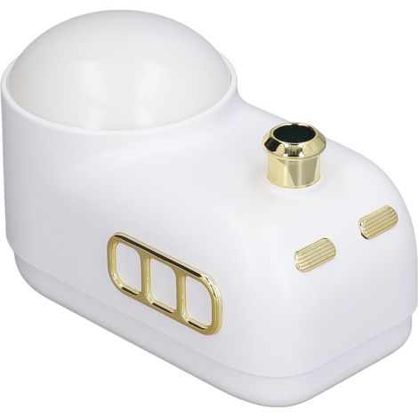 Humidificateur USB portable blanc, avec veilleuse à 3 niveaux d'intensité et style rétro, 2 modes de brumisation. Idéal pour la maison. (1/5)