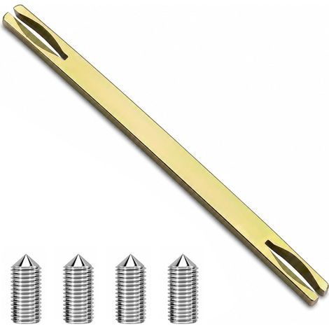 Kit Carré De Poignée De Porte, Tige Carrée Fendue 8 X 150 Mm En Acier Inoxydable 304 Avec 4 Vis M6 X 7 Pour Serrure Intelligente, Montage Et Serrure À Poignée (1/5)