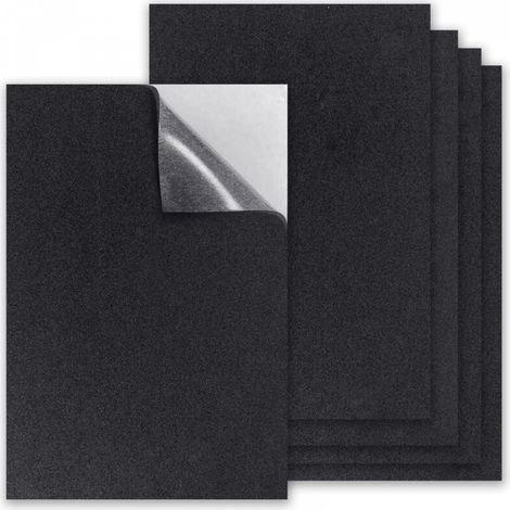 Lot de 5 feuilles de mousse autocollantes antidérapantes noires (200 mm x 300 mm x 3 mm) pour pieds de table, chaises et canapés (noir) (1/5)
