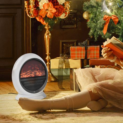 Cheminée électrique portable avec effet de flamme rotatif, 1500 W, avec protection contre (1/5)