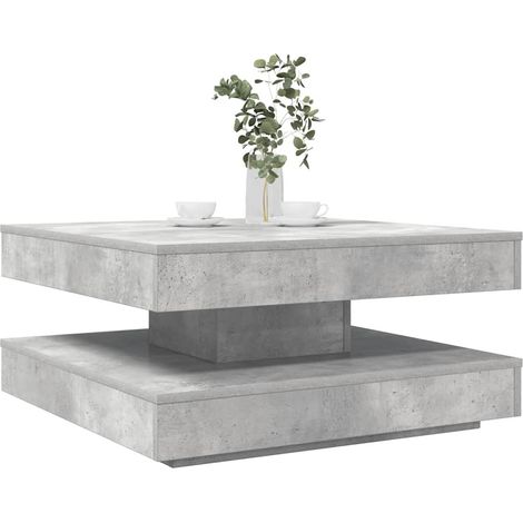 Couchtisch 360-Grad Drehbar Betongrau 70x70x34,5 cm