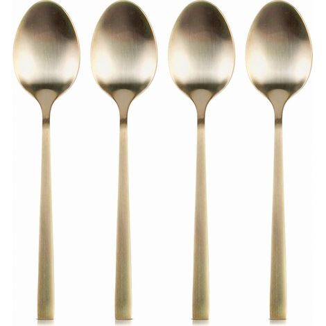 Set di 4 cucchiaini dorati per tè, caffè e dessert. (1/5)