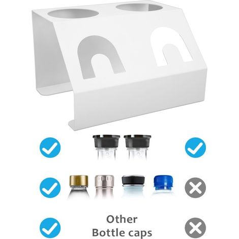 Ortviai Porte-bouteilles Sodastream en fer et silicone blanc – support double trou avec tapis antidérapant en silicone (1/4)