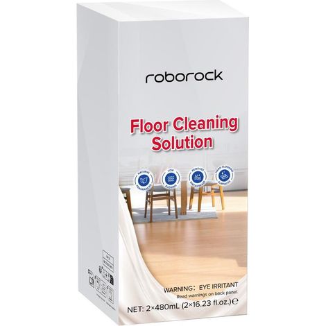 Solución de limpieza de suelos Roborock para robots aspiradores, envase de 2 x 480 ml, Blanco