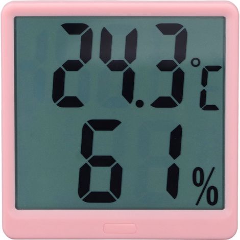 Digitales Thermometer-Hygrometer für den Innenbereich, präziser Temperatur- und Feuchtigkeitsmesser, rosa Wandanzeige (1/5)