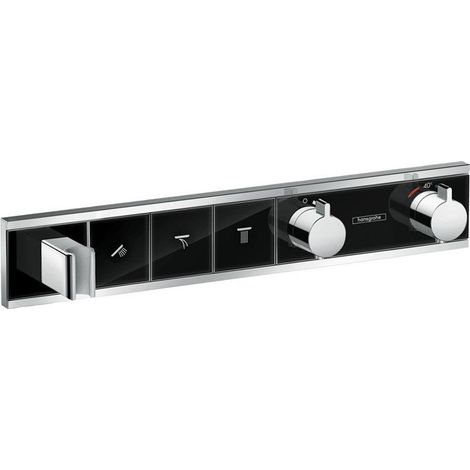 Module thermostatique RainSelect encastréavec 3 fonctions noir/chromé