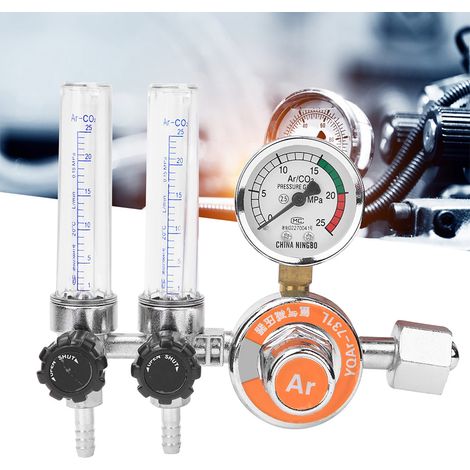 Régulateur de pression d'argon en alliage de zinc à double tube, filetage femelle G5/8" pour équipement de soudage