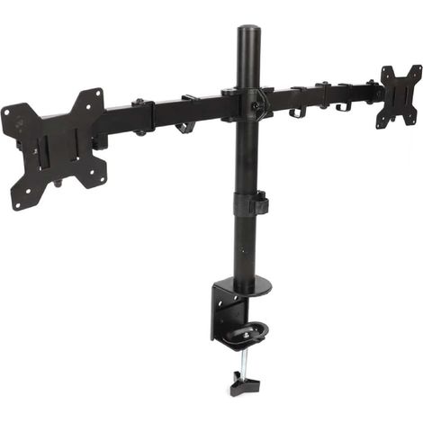 YORKING Monitor Halterung für 2 Monitore 14-32 Zoll Doppel Monitorarm Schwenkbar & Neigbar Tischhalterung mit VESA 75x100/100x100 Höhenverstellbar (Schwarz) (1/5)