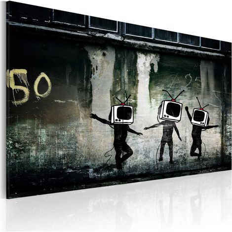 Quadro - Danza di teste sul piccolo schermo (Banksy) - 60x40 (1/4)