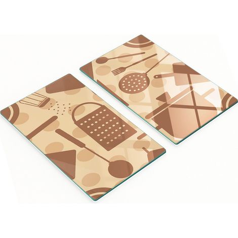 Tablas de cortar decorativas de vidrio para cocina, 2 x 30 x 52 cm.