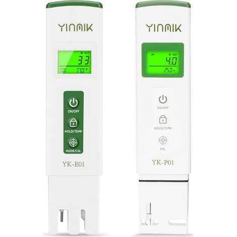 pH Mètre et Testeur TDS Numérique, Testeur pH Piscine Électronique Testeur pH Mesure pH TDS EC Température, Affichage Horizontal, Pour Piscine SPA Aquarium, Eau Potable, Hydroponique (1/5)