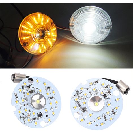 2Feux Jour LED ABS Clignotants Moto Jaune Signal Diurne Feu de Position Universel (1/5)
