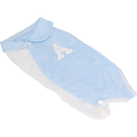 Gilet d'été fin pour chiot, en maille respirante avec boucle ajustable, bleu taille M, pour le soin du ventre des animaux de compagnie. (1/5)