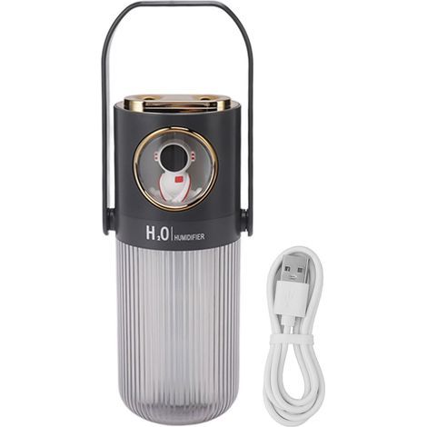 Humidificateur à ions négatifs à double pulvérisation, gris, silencieux, 380 ml, portable, alimentation multiple pour la maison, les voyages, la voiture et le bureau. (1/5)