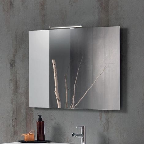 Specchio moderno rettangolare con lampada a LED CLEO 80X60 (1/2)