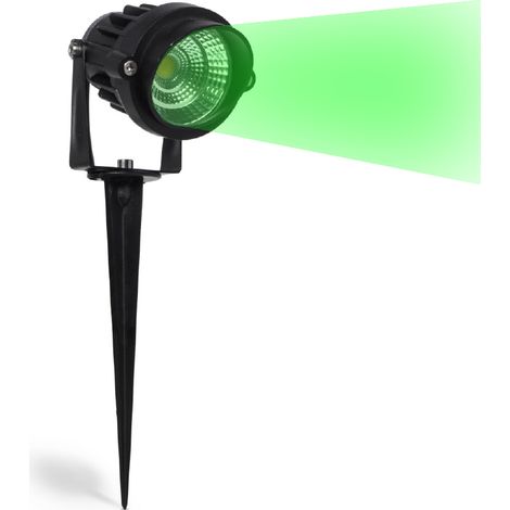 Faretto Segnapasso led 5w cob led da giardino con picchetto e luce verde (1/5)