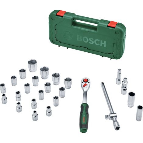 Bosch Set 25 clés a cliquet 1/2 (couple jusq. 768 Nm bouton verrouill Softgrip coffret transport) (1/6)