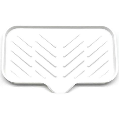 Selbstentleerender Seifenhalter aus Silikon, Seifenschale für die Küchenspüle, Ablagefach, Organizer, Größe L, Weiß (1/5)