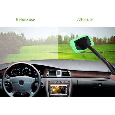 Brosse de nettoyage pour pare-brise avec 2 housses en tissu et flacon pulvérisateur vide. Nettoyant pour vitres de voiture et autres surfaces. Outil de nettoyage pour la maison et l'automobile. (1/5)