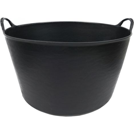 Panier en plastique noir 52 L – Bac de rangement résistant pour maison et jardin – Dimensions optimales pour stockage efficace – Plasvidavi