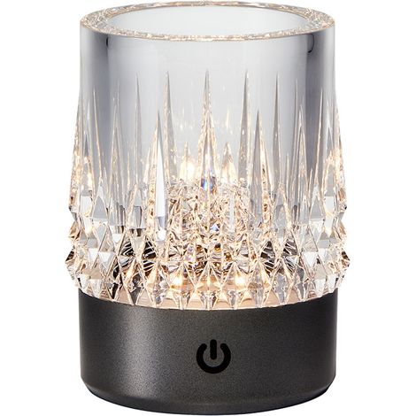 Lampe design, Lampe LED rechargeable LAX et verre - IP44 Anthracite en Metal, MANTRA