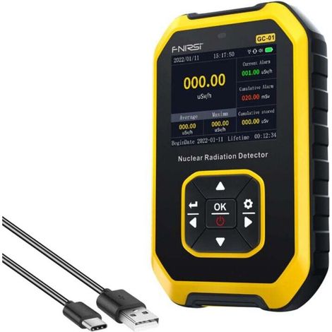 Multifunctional Nuclear and Electromagnetic Radiation Detector, LCD Screen with Audible, Visual and Vibrating Alarms (1/4)