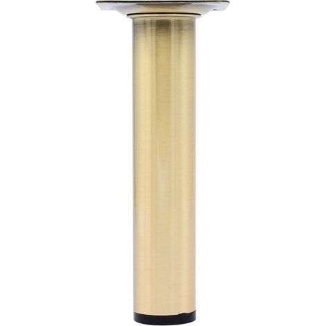 Pata redonda fija para muebles CIME, acero dorado, producto sin acabado, altura máxima 15 CIME (1/5)