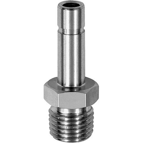 Riegler Gewinde-Stecknippel, R 3/8 a. , Stecknippel 8 mm, ES 1.4404 (1/3)