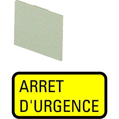 Étiquette à encliqueter jaune ARRET D'URGENCE EATON 399SQ25