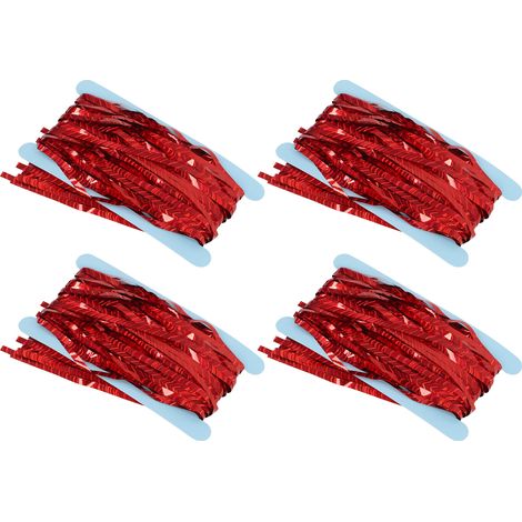 4 rideaux de fond à franges en feuille métallique holographique rouge, 1 x 2 m, décoratifs et réutilisables, pour la photographie et les mariages. (1/5)