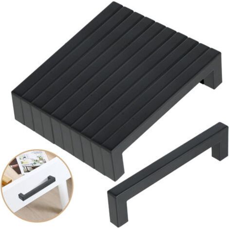 10 Pcs Black Stainless Steel Cabinet Handles 128mm, Stainless Steel Kitchen Handle, Modern Drawer Knob for Kitchen Bathroom Wardrobe Cabinet (1/5)