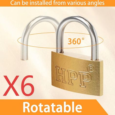 Lot de 6 Cadenas HPP FT001 38mm Clés Identiques Fer Finition Cuivre Intérieur (1/4)
