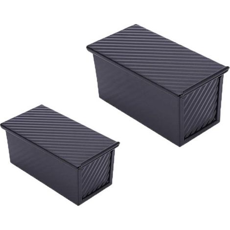 Sartén para tostar con tapa, Molde para hornear pan casero, Acero inoxidable corrugado, Sartén para tostar, Oro rosa, S+L (1/5)