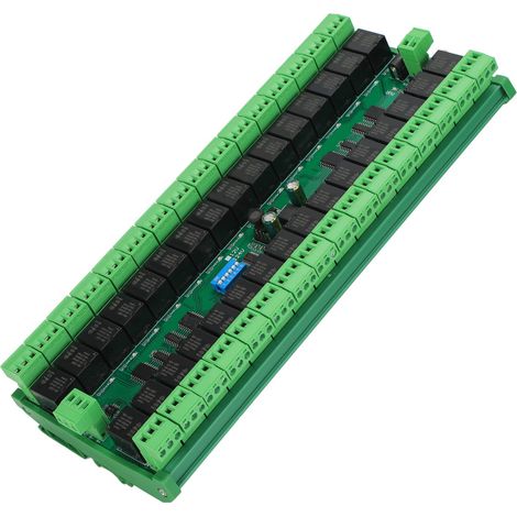 Carte d'extension, module relais 32 canaux RS485, télécommande, automate programmable, rail DIN 24 V (1/5)