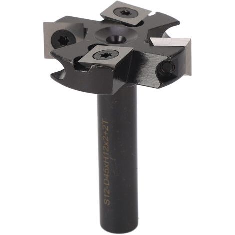 Fraise à surfacer Spoilboard, queue de 12 mm, diamètre de coupe de 1 3/4 po, plaquette de lame indexable à 4 dents (1/5)