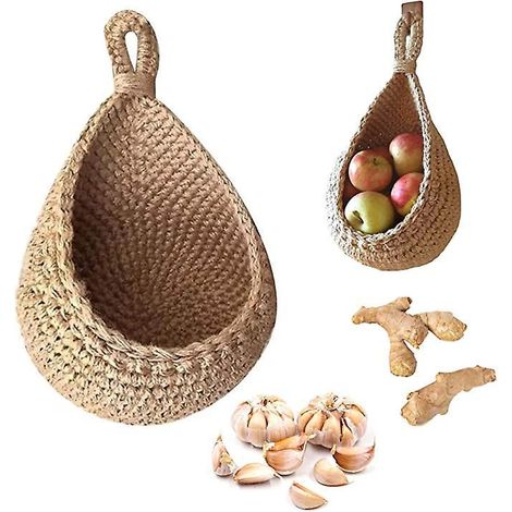 1 Corbeille Fruits Suspendue Tisse,fruits Suspendus,corbeille Suspendue,corbeille Et Lgumes Suspendre Au Mur, De Rangement Cuisine,pour Table Cui (1/4)