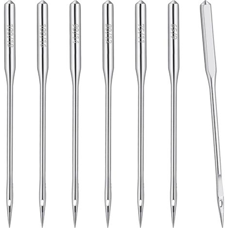 Lot de 60 aiguilles universelles pour machine à coudre - Différentes tailles 65/9 75/11 80/12 90/14 100/16 110/18 - Pour machine à coudre domestique courante (1/5)