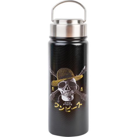 Grupo Erik: Bottiglia termica One Piece 550 ml  Borraccia termica a doppia parete in acciaio inox, chiusura ermetica e manico, BPA free, thermos One Piece, One Piece Gadget (1/5)