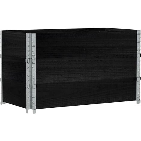 Collares de palets 3 uds madera maciza de pino negro 100x50 cm vidaXL
