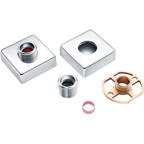 RAK Exposed Square Shower Bar Mixer with Easy Fitting Kit Pair - RAKSHW5002
