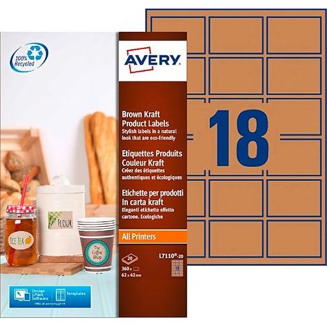 Avery Brown Kraft Product Labels Marron (1/3)